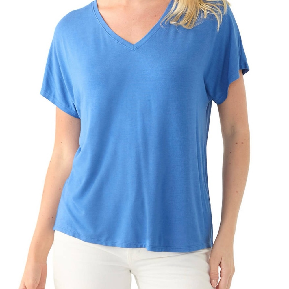 Wonderly Blue V-Neck Women's Top
